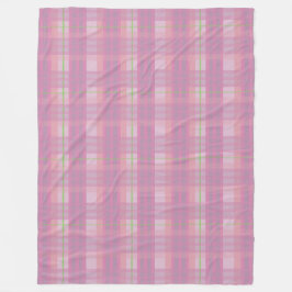 Modern Pink Plaid Fleece Blanket