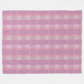 Modern Pink Plaid Fleece Blanket (Vorderseite (Horizontal))