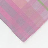 Modern Pink Plaid Fleece Blanket (Ecke)