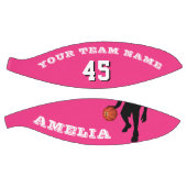 Modern Pink Player Team Name Number Girl Basketball (Panele)