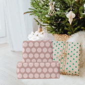 Modern Pink Polka Dots Weihnachtswrapping Papier Geschenkpapier