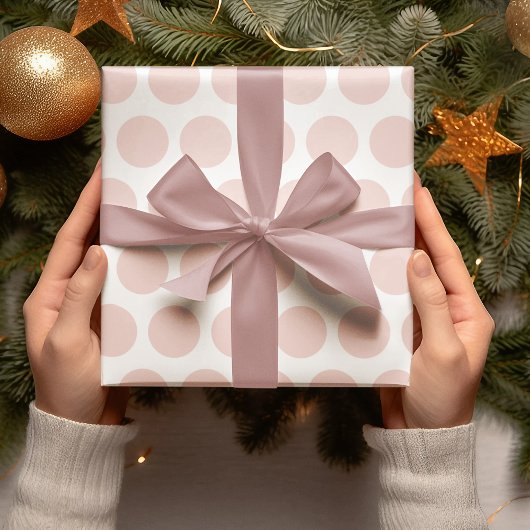 Modern Pink Polka Dots Weihnachtswrapping Papier Geschenkpapier
