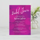 Modern Pink Purple Bokeh Wedding Bridal Shower Einladung (Stehend Vorderseite)