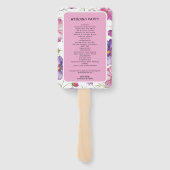 Modern Pink Purple Floral Wedding  Program Fächer (Rückseite)