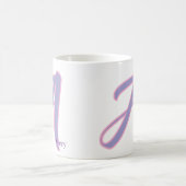 Modern Pink & Purple Monogram Personalized Name A Kaffeetasse (Mittel)