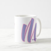 Modern Pink & Purple Monogram Personalized Name M Kaffeetasse (VorderseiteRechts)