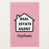 Modern Pink Real Anwesen Agent Planer (Vorderseite)