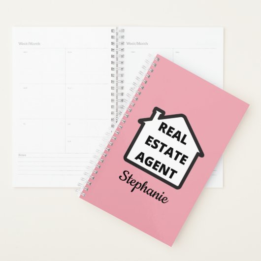 Modern Pink Real Anwesen Agent Planer (Anzeige)