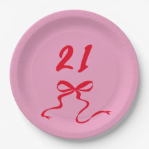 Modern Pink Red 21. Geburtstags Bow Illustration