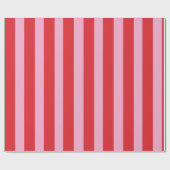 Modern Pink & Red Bold Stripe Geschenkpapier (Flach)
