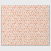 Modern Pink Red Christmas Candy Cane Muster Geschenkpapier (Flach)