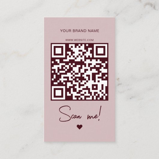 Modern pink red order thank you QR code  Visitenkarte (Rückseite)