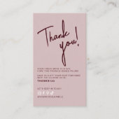 Modern pink red order thank you QR code  Visitenkarte (Vorderseite)