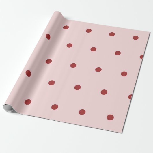 Modern Pink & Red Polka Dots Pattern Geschenkpapier (Ungerollt)