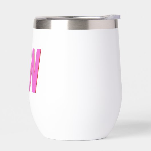 Modern Pink Red Shadow Monogram Personalisiert (Links)