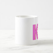 Modern Pink Red Shadow Monogram Personalisiert Kaffeetasse (Mittel)