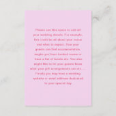 Modern Pink & Red Sketch Wedding Details Begleitkarte (Rückseite)