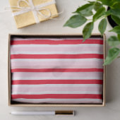 Modern Pink Red Striped Christmas Seidenpapier (Geschenk)