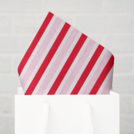 Modern Pink Red Striped Christmas Seidenpapier