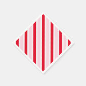 Modern Pink Red Stripes Christmas Serviette (Ecke)