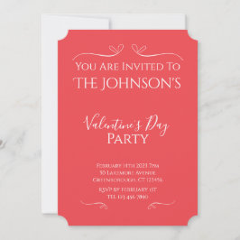 Modern Pink Red Valentines Day Party Invitation Einladung