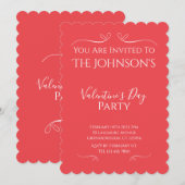 Modern Pink Red Valentines Day Party Invitation Einladung (Vorne/Hinten)