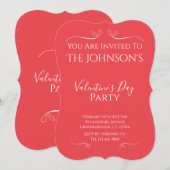 Modern Pink Red Valentines Day Party Invitation Einladung (Vorne/Hinten)