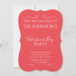 Modern Pink Red Valentines Day Party Invitation Einladung