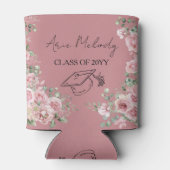 Modern Pink Roses Congratulations Graduation Dosenkühler (Rückseite)