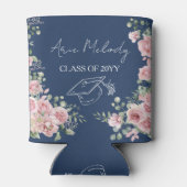 Modern Pink Roses Congratulations Graduation Dosenkühler (Rückseite)