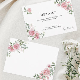 Modern Pink Roses Details Graduation Begleitkarte