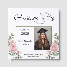 Modern Pink Roses Graduation 2 Photo Gästebuch