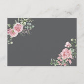 Modern Pink Roses QR-code Details Graduation Begleitkarte (Rückseite)