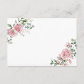 Modern Pink Roses QR-code Details Graduation Begleitkarte (Rückseite)