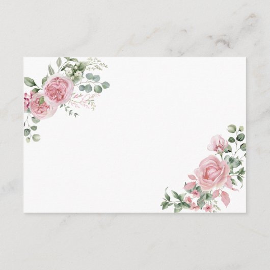 Modern Pink Roses QR-code Details Graduation Begleitkarte (Rückseite)