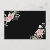 Modern Pink Roses QR-code Details Graduation Begleitkarte (Rückseite)