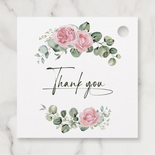 Modern Pink Roses Script Graduation Geschenkanhänger (Rückseite)