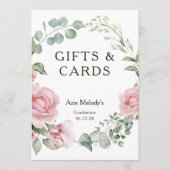 Modern Pink Roses Script Graduation Gifts & Cards (Vorderseite)