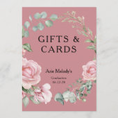 Modern Pink Roses Script Graduation Gifts & Cards (Vorderseite)