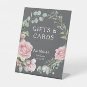 Modern Pink Roses Script Graduation Gifts & Cards Sockelschild (Vorderseite)