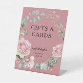 Modern Pink Roses Script Graduation Gifts & Cards Sockelschild (Vorderseite)