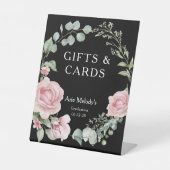 Modern Pink Roses Script Graduation Gifts & Cards Sockelschild (Vorderseite)