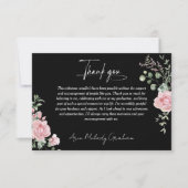 Modern Pink Roses Script Graduation Photo Dankeskarte (Vorderseite)