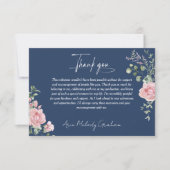 Modern Pink Roses Script Graduation Photo Dankeskarte (Vorderseite)