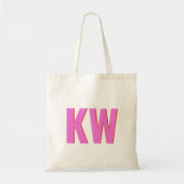 Modern Pink Rote Schatten Monogramm Personalisiert Tragetasche (Vorne)