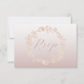 Modern Pink RSVP Calligraphy Wedding Card Karte (Vorderseite)
