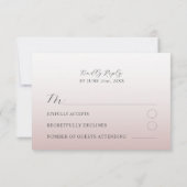 Modern Pink RSVP Calligraphy Wedding Card Karte (Rückseite)