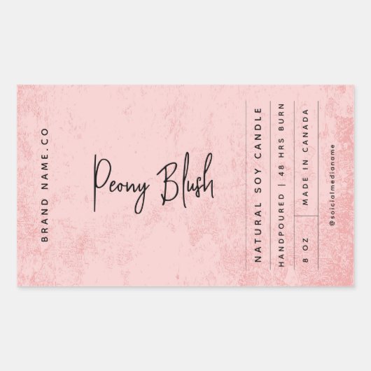 Modern Pink Rustic Label Rechteckiger Aufkleber (Vorderseite)
