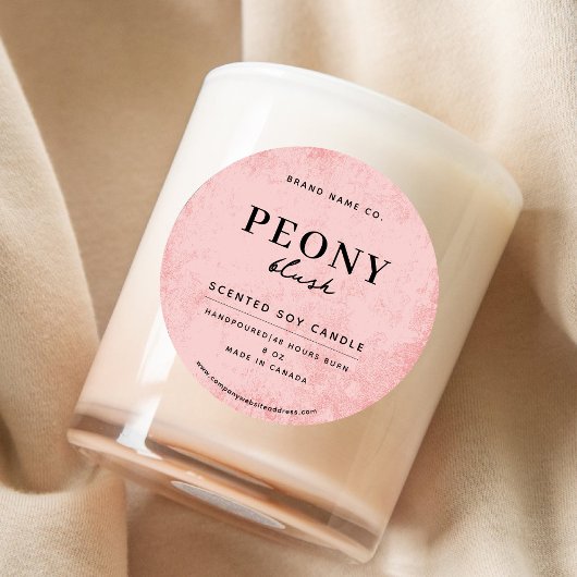 Modern Pink Rustic Runder Aufkleber