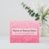 Modern Pink Salon Ernennung Soft Chic Bokeh Postkarte (Stehend Vorderseite)
